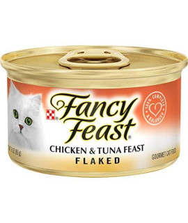 Purina Fancy Feast Wet Cat Food, Flaked Chicken & Tuna Feast - (24) 3 oz. Cans