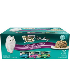 Purina Fancy Feast Gravy Wet Cat Food Variety Pack, Medleys Florentine Collection - (2 Packs of 12) 3 oz. Cans