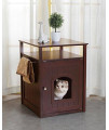 Merry Pet Cat Washroom/Night Stand Pet House, Espresso - MPS007