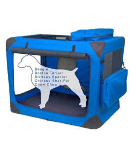 Pet Gear 3 Door Portable Soft Crate, Folds Compact for Travel in Seconds No Tools Required, Comes with Comfort Pad + Storage Bag, Steel Frame, Premium 600D Fabric, Indoor/Outdoor