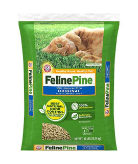 Feline Pine Original Cat Litter 40LB, Blacks & Grays (643004)