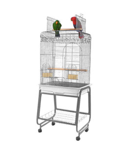 Play Top Bird cage with Plastic Base color: Platinum