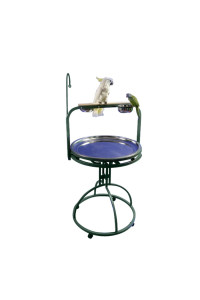 Deluxe Bird Play Stand with Wood Perch color: Platinum