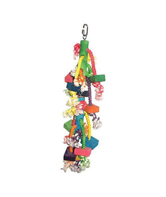 Happy Beaks Toy Real Wood with Hanging Blocks on Rope (Small)