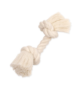 Mammoth Flossy chews - 100 Per cent Natural cotton Rope Dog Toys - Interactive Tug of War Rope - Dog chew Rope Flosses Teeth - Premium White Knot Dog Rope Toy