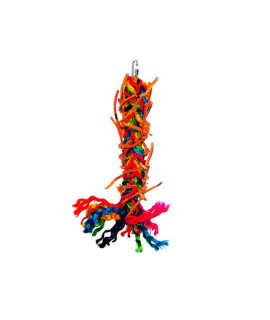 A&E cage co Braided Leather Strands and Sisal Rope Bird Toy