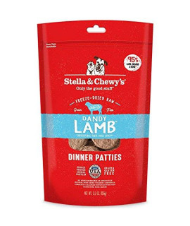 Stella & Chewys Freeze-Dried Raw Dandy Lamb Dinner Patties Dog Food, 5.5 oz. Bag