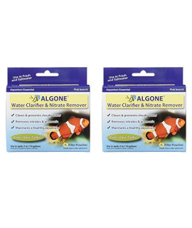 Algone Aquarium Water Clarifier and Nitrate Remover, 6 filter pouches