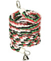 A&E Cage Company HB553 Happy Beaks Cotton Rope Boing with Bell Bird Toy, 1 by 96, Multicolor