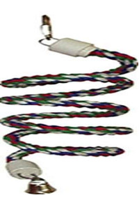 A&E Cage Company HB551 Happy Beaks Cotton Rope Boing with Bell Bird Toy, 5 by 52, Multicolor
