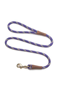 Mendota Pet Snap Leash - British-Style Braided Dog Lead, Made in The USA - Purple confetti, 12 in x 4 ft - for Large Breeds