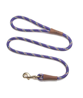 Mendota Pet Snap Leash - British-Style Braided Dog Lead, Made in The USA - Purple confetti, 12 in x 4 ft - for Large Breeds