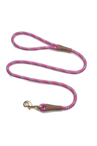 Mendota Pet Snap Leash - British-Style Braided Dog Lead, Made in The USA - Raspberry confetti, 12 in x 6 ft - for Large Breeds