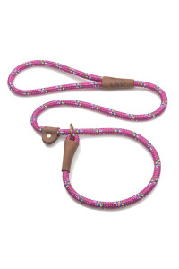 Mendota Pet Slip Leash - Dog Lead and collar combo - Made in The USA - Raspberry confetti, 12 in x 4 ft - for Large Breeds