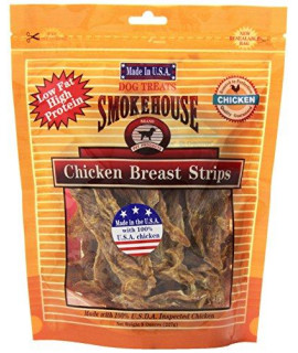 Smokehouse 100-Percent Natural Chicken Breast Strips Dog Treats, 8-Ounce