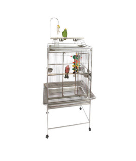 A&E cage 8003223 White Play Top Bird cage with 58 Bar Spacing 32 x 23