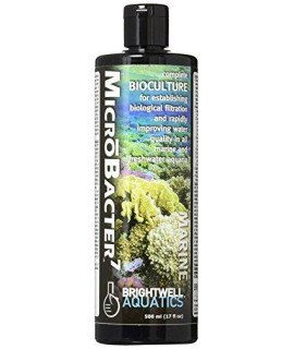 Brightwell Aquatics MicroBacter7 - Bacteria & Water Conditioner for Fish Tank or Aquarium, Populates Biological Filter Media for Saltwater and Freshwater Fish, 500ml