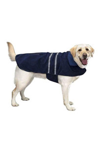 Casual Canine Fleece-Lined Reflective Dog Jacket For Safety, Blue, X-Large