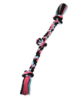 Mammoth Flossy Chews Color Rope Tug - Premium Cotton-Poly Tug Toy for Dogs - Interactive Dog Rope Toy - Tug Dog Chew Toy (Colors May Vary)