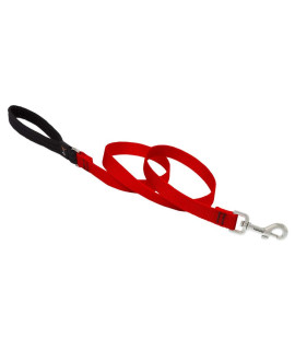 Dog Leash by Lupine in 34 Wide Red 6-Foot Long with Padded Handle