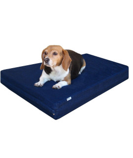 Dogbed4Less Premium Gel Memory Foam Dog Bed Durable Denim Cover With Waterproof Liner And Extra Pet Bed Case 35X20X4 Small To Medium Pet