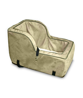 Snoozer Luxury High Back console Pet car Seat, Large - camel with Olive cording
