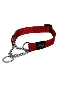 Reflective Nylon Choke Collar; Slip Show Obedience Training Gentle Choker for Extra Large Dogs, Red