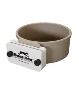 Kennel-gear 20 oz Plastic Dog or cat Bowl Kit grey