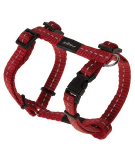Reflective Adjustable H Harness for Small Dogs; matching collar and leash available, Red