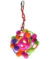 A&E Cage Company 001110 Happy Beaks Space Ball on a Chain Bird Toy Assorted, 7X14 in