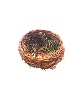 Natural Open Finch Nest with Leaves - Small