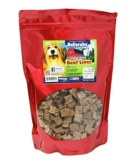 Bellyrubs Freeze-Dried Beef Liver Treats for Small to Large Dogs 14oz 100% Real Beef Liver chews All-Natural gluten & grain Free High Protein Premium Dog Training Treat Made in USA