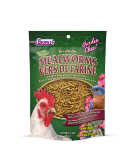 F.M. Brown's Garden Chic. Dried Mealworms for Wild Birds and Chickens - 3oz