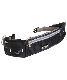 DOOg - Walkie Belt Black (WB05) comfortable Fit Adjustable Dog Walking Belt - Large Zipper Pockets Phone Keys ID credit card Easy To clean Durable canvas