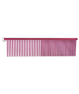 Resco Professional Anti-Static Best Dog, Cat, Pet Grooming Comb, Medium/Coarse Tooth Spacing, 1.5-Inch Pins, Candy Red