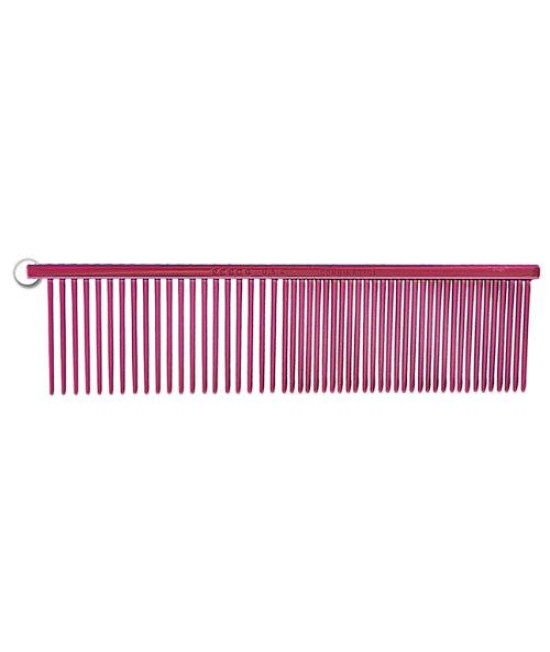 Resco Professional Anti-Static Best Dog, Cat, Pet Grooming Comb, Medium/Coarse Tooth Spacing, 1.5-Inch Pins, Candy Red