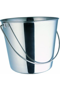 Indipets Heavy Duty Stainless Steel Pail - 1 Quart - Durable Dog Food and Water Storage