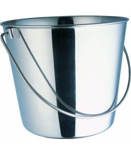 Indipets Heavy Duty Stainless Steel Pail - 1 Quart - Durable Dog Food and Water Storage