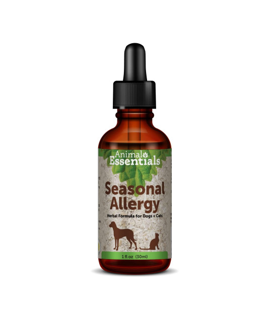 Animal Essentials Seasonal Allergy Herbal Supplement for Dogs cats, 1 fl oz - Made in the USA, Sweet Tasting Allergy Relief