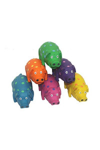 Multipets 9-Inch Latex Polka Dot Globlet Pig Dog Toy, Assorted Colors