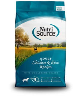 NutriSource Adult chicken and Rice Dry Dog Food 15 lb
