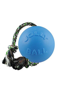 Jolly Pets Romp-n-Roll Rope and Ball Dog Toy, 4.5 Inches/Small, Blueberry
