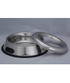 Indipets Stainless Steel Spill Proof Splash Free Dog Bowl - 16oz - Removable Cover and Easy Pick Up Grip Handle