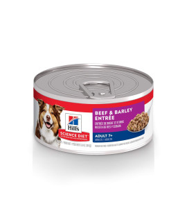 Hills Science Diet Wet Dog Food, Senior Adult 7+, Beef & Barley EntrAe, 5.8 oz. cans, 24-Pack