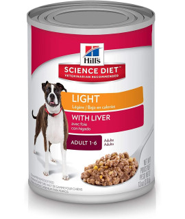 Hills Science Diet Wet Dog Food, Adult, Light for Healthy Weight Weight Management, 13 oz cans, 12-Pack