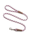 Mendota Pet Snap Leash - British-Style Braided Dog Lead, Made in The USA - Pink chocolate, 38 in x 6 ft - for SmallMedium Breeds