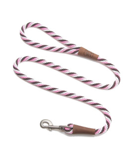 Mendota Pet Snap Leash - British-Style Braided Dog Lead, Made in The USA - Pink chocolate, 38 in x 6 ft - for SmallMedium Breeds