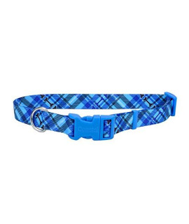 Pet Attire Styles Plaid Bones Adjustable Dog Collar Size from 8 to12 Inches with a Width of 3/8 in.