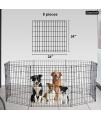 BestPet Pet Playpen Dog Fence Exercise Pen Metal Wire Portable Playpen Dog Crate Kennel Cage Black,24 Inches