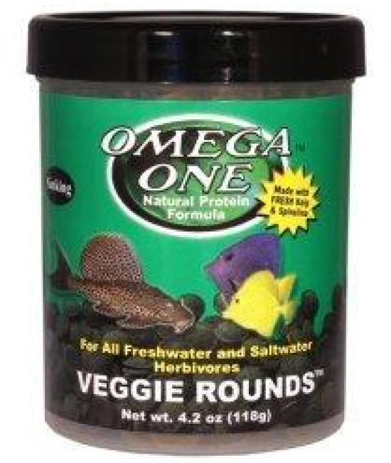 Omega One Veggie Rounds, 14mm Rounds, Sinking, 4 oz Container